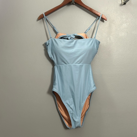 J crew Cutout tie-back one piece swimsuit size 8 style bf166 baby blue - Picture 5 of 16